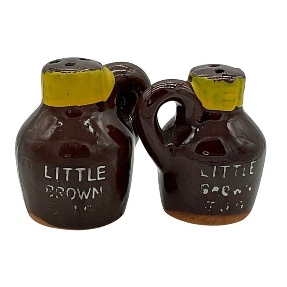 VTG DONKEY CART WITH LITTLE BROWN JUGS SALT & PEPPER SHAKERS CERAMIC JAPAN - Picture 3 of 7